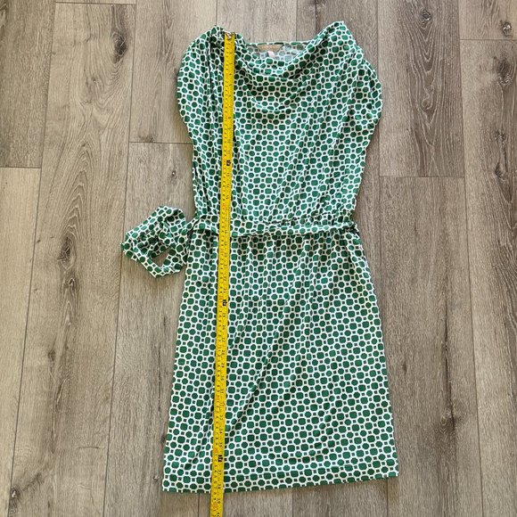 NWT Banana Republic Green Pattern Dress w Belt - Picture 9 of 10